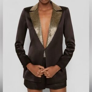 ALICE + OLIVIA Eve Embellished Norch Collar Matching Set